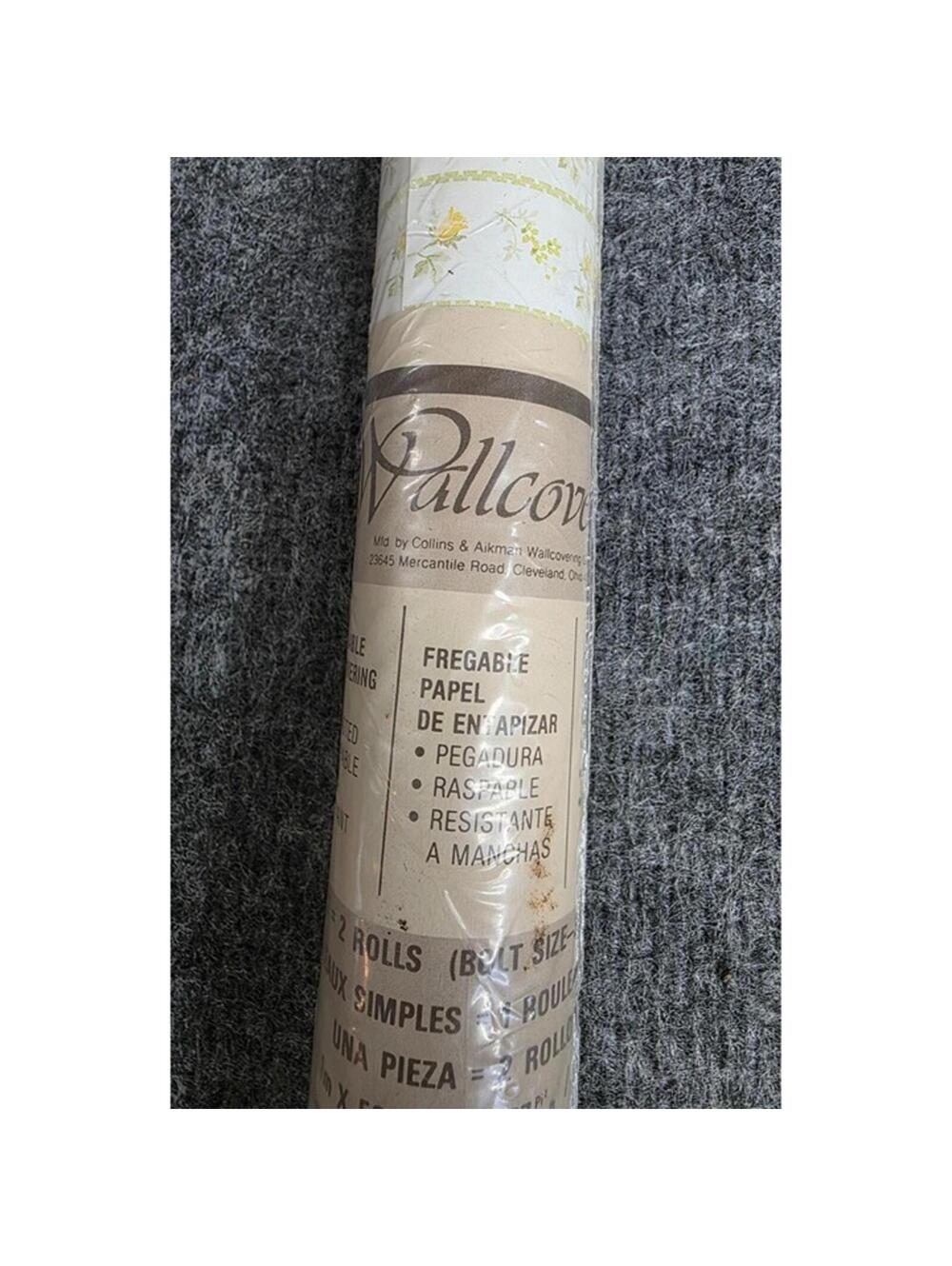 Collins & Aikman Prepasted Yellow Floral Strippable Wallpaper Roll 56.3 Sq Ft